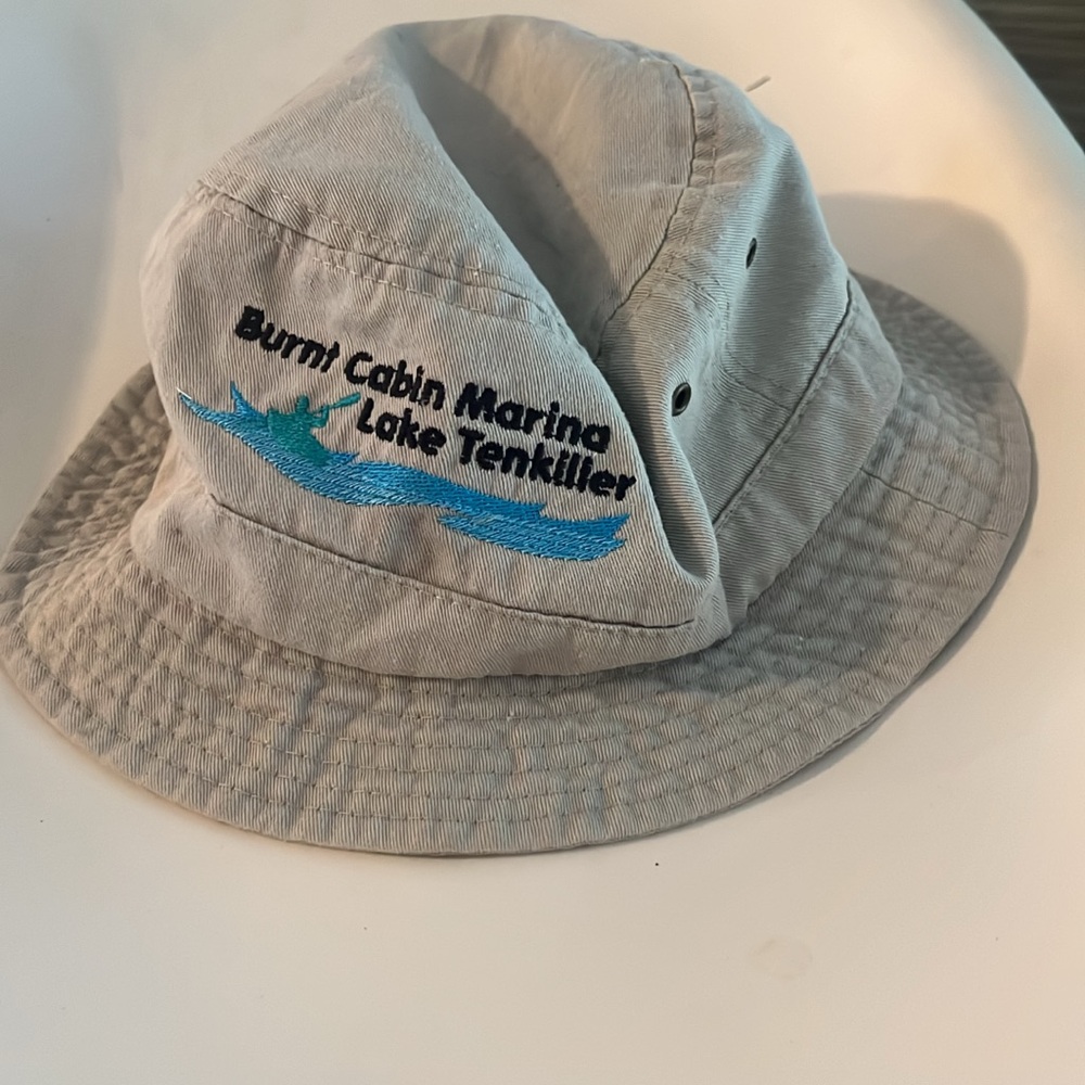 Gray Bucket Hat with Embroidered Design